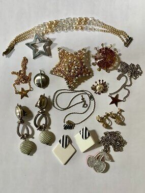 Florenza Trifari Avon Vintage Jewelry Lot atomic lucite brooch bundle